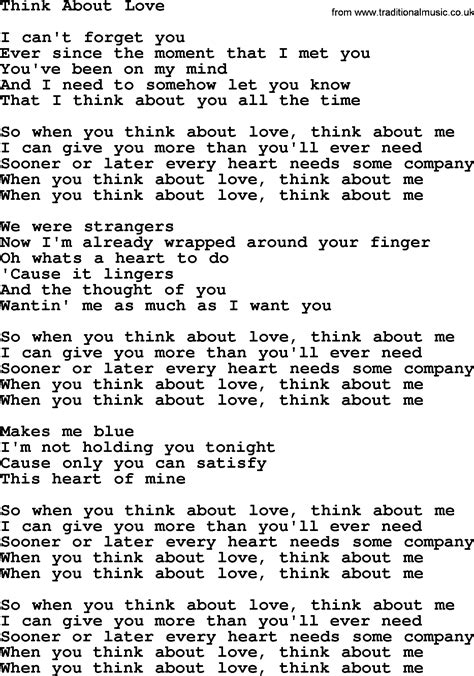 let's only think about love lyrics